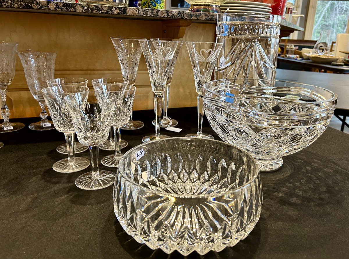 Cut crystal glassware and serving bowls